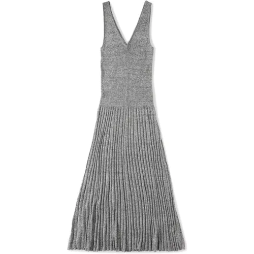 Linen and Cotton Blend Short Dress , female, Sizes: L, M, S - closed - Modalova