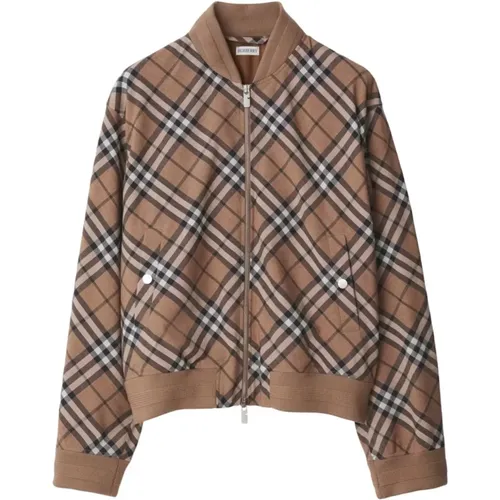 Vintage Check Bomber Jacket , male, Sizes: L, M - Burberry - Modalova