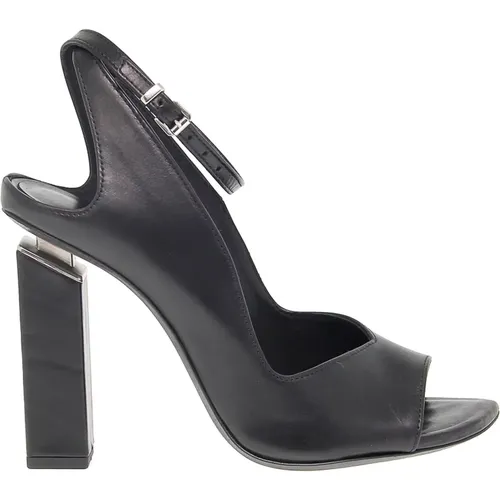 Schwarze Leder-Sandalette mit Absatz für Frauen - Vic Matié - Modalova