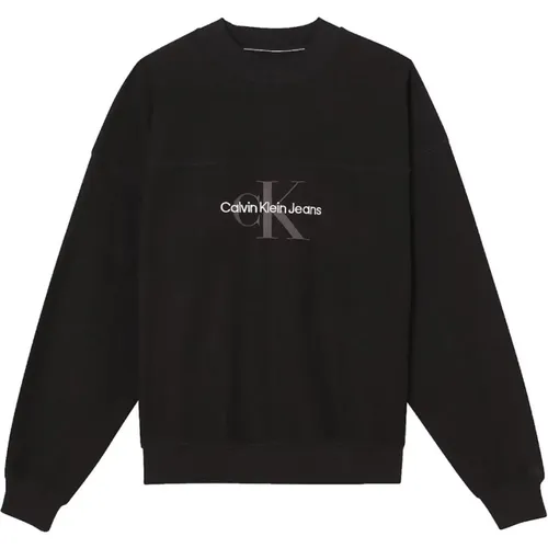 Strukturiertes Oversized Sweatshirt , Herren, Größe: XL - Calvin Klein - Modalova