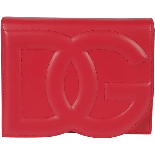 Leather DG Logo Clutch , female, Sizes: ONE SIZE - Dolce & Gabbana - Modalova