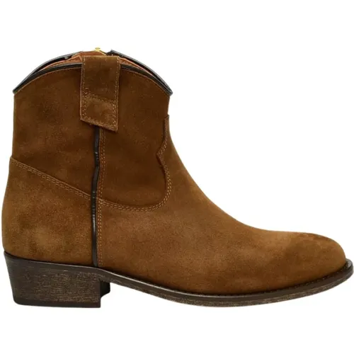 Brauner Wildleder Stiefelette , Damen, Größe: 36 1/2 EU - Via Roma 15 - Modalova