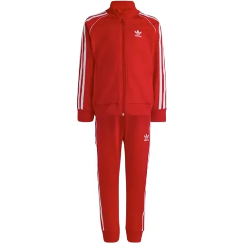 Sportlicher Roter Trainingsanzug mit Besticktem Logo - adidas Originals - Modalova