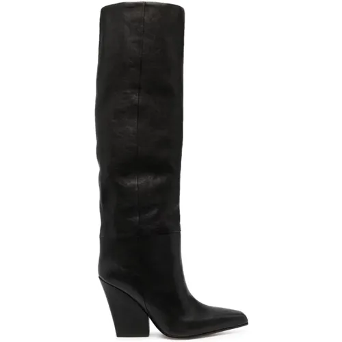 Calf Leather Knee-High Boots , female, Sizes: 5 UK, 3 UK, 4 UK - Paris Texas - Modalova