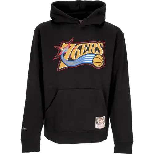 Philadelphia 76ers Logo Hoodie , male, Sizes: L, M, XL - Mitchell & Ness - Modalova