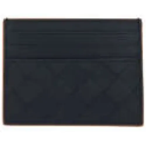 Dark Blue Intrecciato Leather Credit Card Wallet , male, Sizes: ONE SIZE - Bottega Veneta - Modalova