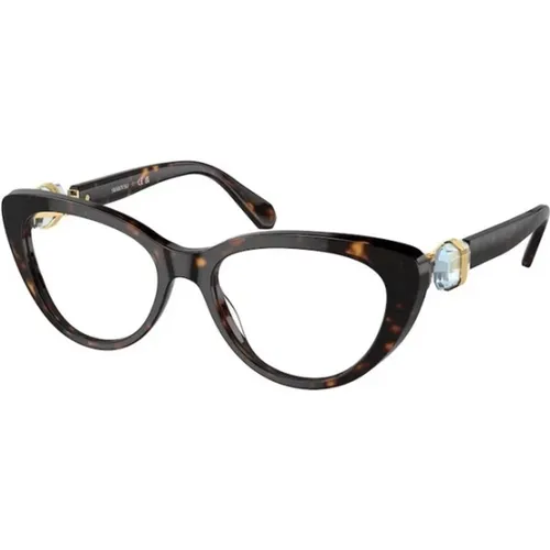 Stilvolle Brille mit Braunem Rahmen , unisex, Größe: 51 MM - Swarovski - Modalova