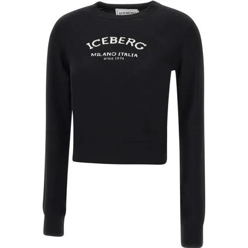 Wool Sweater with Logo , female, Sizes: M, L - Iceberg - Modalova