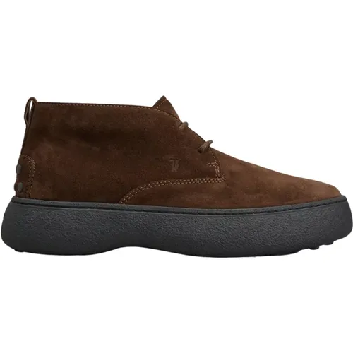 Suede G.W Ankle Boot , male, Sizes: 7 1/2 UK, 6 1/2 UK, 5 UK, 7 UK, 8 1/2 UK, 6 UK, 8 UK - TOD'S - Modalova