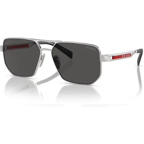Modern Metal Sunglasses Linea Rossa , unisex, Sizes: 59 MM - Prada - Modalova
