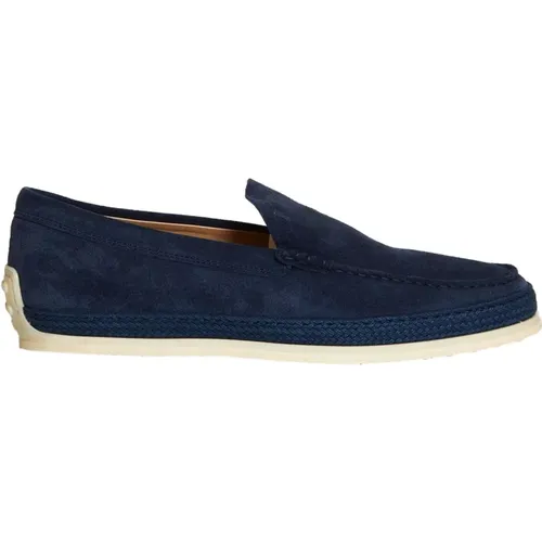 Blaue Wildleder Loafer Schuhe , Herren, Größe: 40 1/2 EU - TOD'S - Modalova