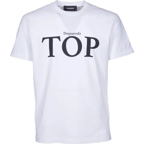 T-Shirts,Bedrucktes Baumwoll-T-Shirt - Dsquared2 - Modalova