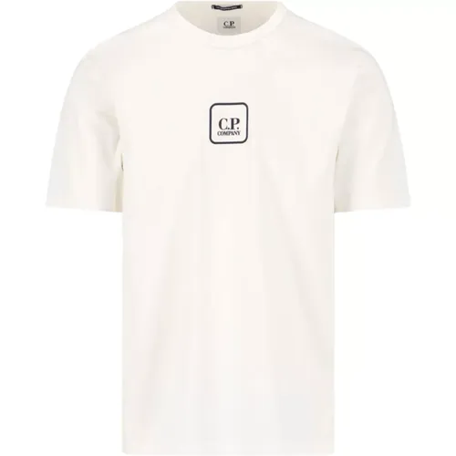 Weiße T-Shirts und Polos , Herren, Größe: L - C.P. Company - Modalova