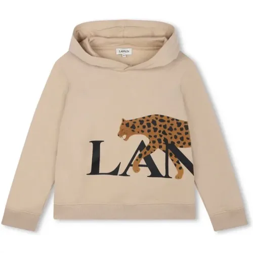 Beiger Logo-Print Kapuzenpullover - Lanvin - Modalova