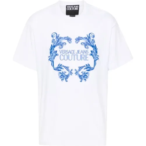 T-shirts and Polos with Barocco Print , male, Sizes: S - Versace Jeans Couture - Modalova