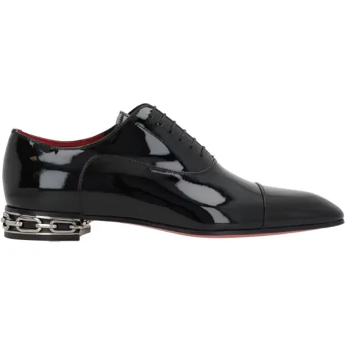 Patent Calfskin Flat Shoes , male, Sizes: 8 1/2 UK, 10 UK, 8 UK, 6 UK, 7 UK, 7 1/2 UK, 9 1/2 UK - Christian Louboutin - Modalova