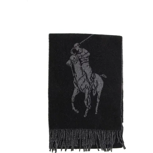 Double-Faced Maxi Logo Wool Scarf , male, Sizes: ONE SIZE - Polo Ralph Lauren - Modalova