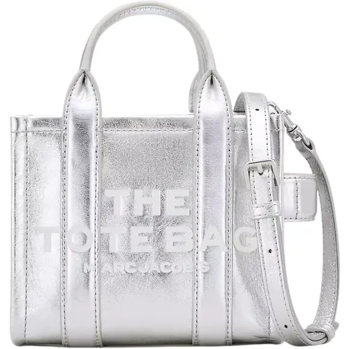 Metallische Leder Mini Tote Tasche , Damen, Größe: ONE Size - Marc Jacobs - Modalova