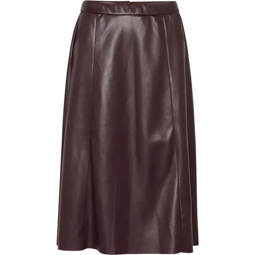 Chocolate Plum Midi Skirt A-line Style , female, Sizes: 2XL - Cream - Modalova