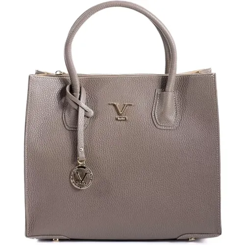 Taupe Lederhandtasche - Italienisches Design - 19v69 Italia - Modalova