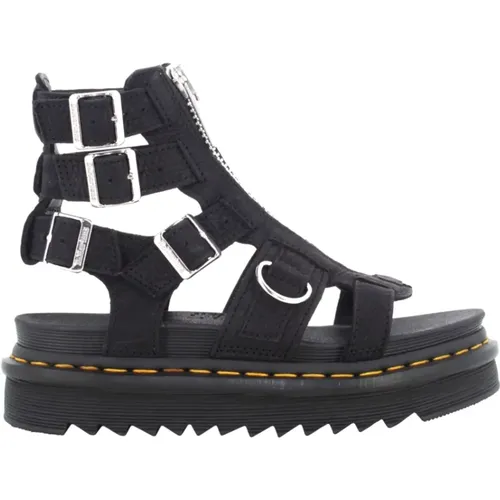 Charcoal Grey Nubuck Sandals , female, Sizes: 4 UK, 7 UK - Dr. Martens - Modalova