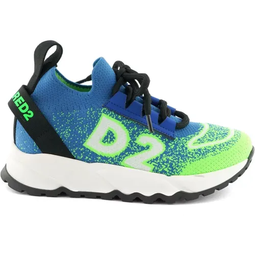 Green Sneaker with Unique Fabric Details , female, Sizes: 5 UK, 4 UK, 3 UK, 6 UK - Dsquared2 - Modalova