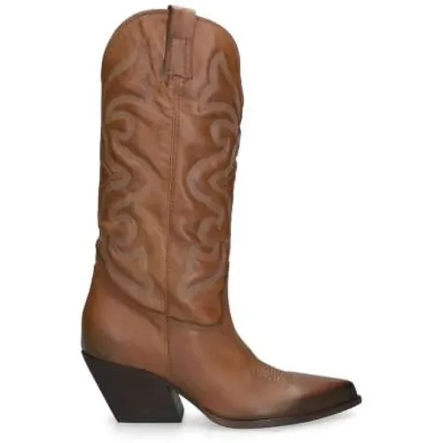 Vintage Handcrafted Leather Cowboy Boots , female, Sizes: 5 UK - Elena Iachi - Modalova