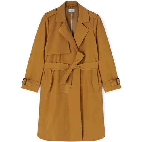 Langer Samt Trenchcoat , Damen, Größe: XS - Motivi - Modalova