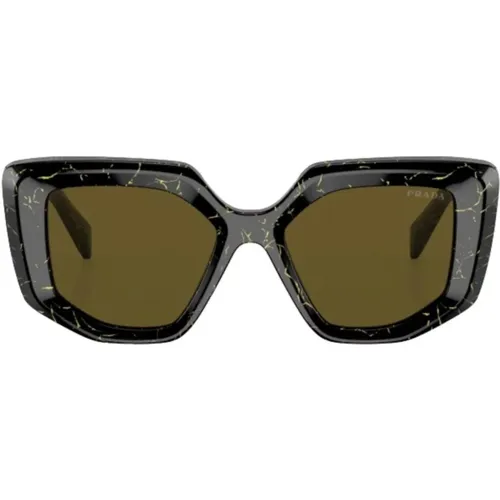 Marble Effect Sunglasses Butterfly Glossy , female, Sizes: 50 MM - Prada - Modalova