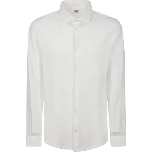 Light Piquet Long-Sleeved Cotton Shirt , male, Sizes: L, 4XL, 3XL, XL, 2XL - Fedeli - Modalova