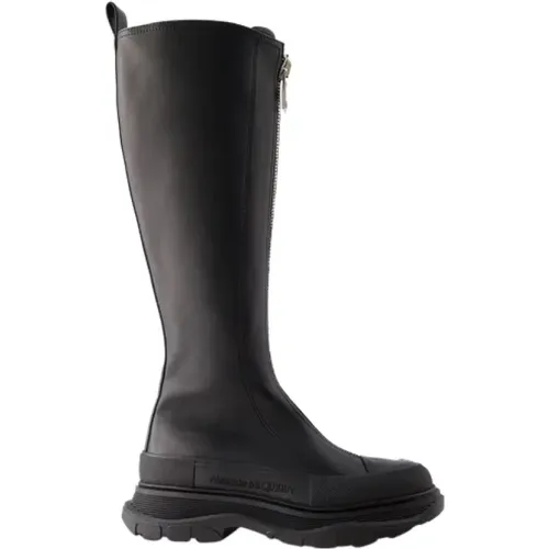 Leather boots , female, Sizes: 7 UK, 2 UK, 8 UK, 4 UK - alexander mcqueen - Modalova