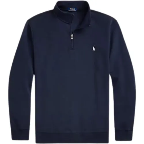 Navy Half Zip Sweatshirt , Herren, Größe: L - Ralph Lauren - Modalova