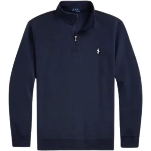 Navy Half Zip Sweatshirt , Herren, Größe: M - Ralph Lauren - Modalova