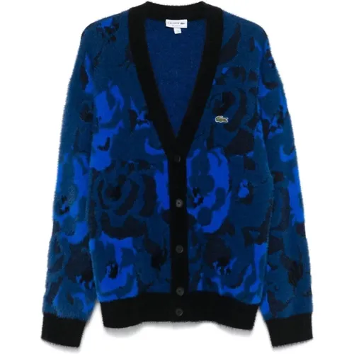 Floral Jacquard Cardigan , male, Sizes: M, L - Lacoste - Modalova