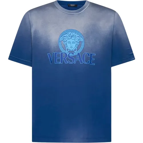 Gradient Medusa Head T-shirt , male, Sizes: M, L, S - Versace - Modalova