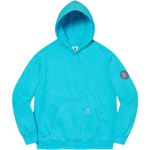 Limitierte Auflage Bright Cyan Kapuzenpullover , Herren, Größe: L - Supreme - Modalova