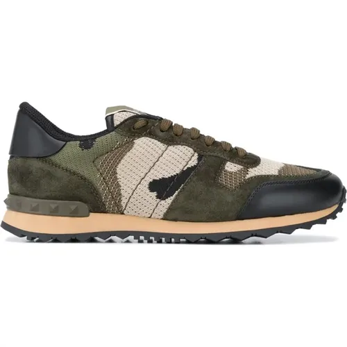 Camouflage Leather Sneakers Brown , male, Sizes: 6 UK, 7 UK, 8 1/2 UK, 7 1/2 UK, 10 UK, 8 UK, 9 UK, 11 UK - Valentino Garavani - Modalova