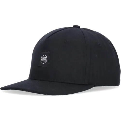 Schwarze Cap mit Flachem Schirm aus Baumwolle und Logo - Dolly Noire - Modalova