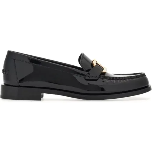 Schwarze Lederslipper , Damen, Größe: 35 1/2 EU - Salvatore Ferragamo - Modalova