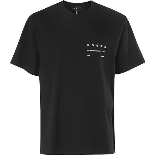 Casual Baumwoll T-shirt , Herren, Größe: L - Hogan - Modalova