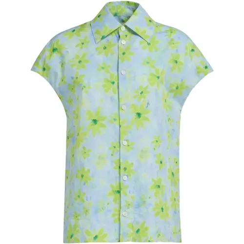 Grünes Hemd mit Blumenmuster , Damen, Größe: M - Marni - Modalova