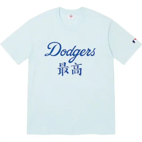 Los Angeles Dodgers Kanji Tee Pale , Herren, Größe: L - Supreme - Modalova
