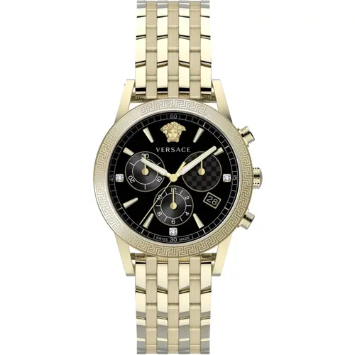 Sport Tech Strap Stainless Steel Watch , male, Sizes: ONE SIZE - Versace - Modalova