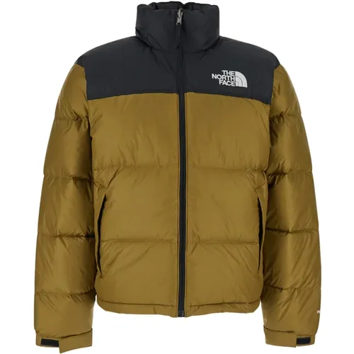 Retro Nuptse Grüne Mäntel , Herren, Größe: S - The North Face - Modalova