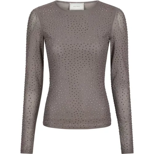 Silver Stone Mesh Blouse , female, Sizes: XS, XL, L, S, 2XL, M - NEO NOIR - Modalova