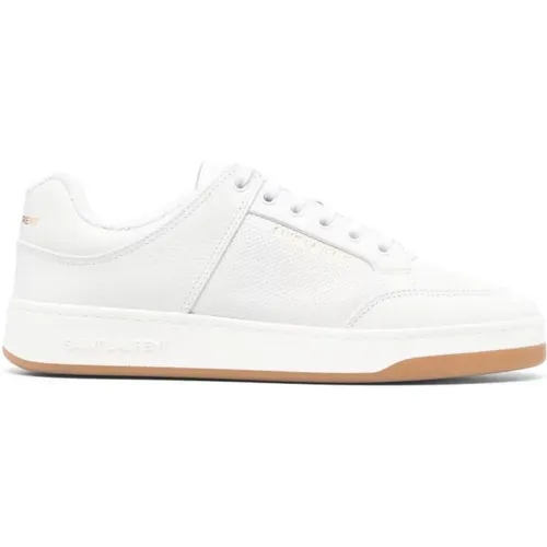 Low Lace-Up Leather Sneakers , male, Sizes: 10 UK, 9 UK, 6 UK, 8 UK, 7 UK - Saint Laurent - Modalova