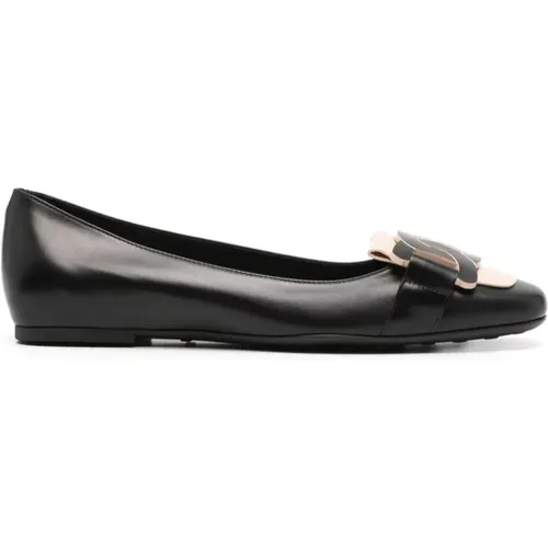 Leather Ballet Flats Chain Detail , female, Sizes: 3 UK, 3 1/2 UK, 6 UK, 5 1/2 UK, 8 UK, 4 1/2 UK, 4 UK, 7 UK, 5 UK - TOD'S - Modalova