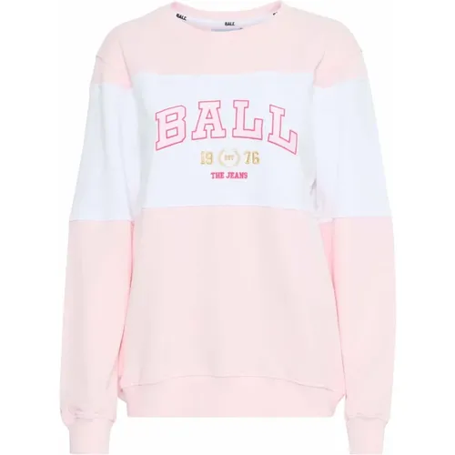 Gemütlicher Sweatshirt mit Besticktem Logo , Damen, Größe: XL - Ball - Modalova