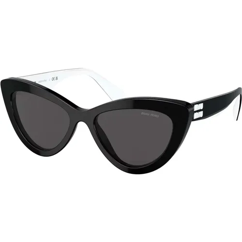 White/Grey Sunglasses , female, Sizes: 54 MM - Miu Miu - Modalova
