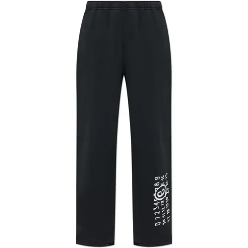 Sweatpants mit bedrucktem Logo - MM6 Maison Margiela - Modalova